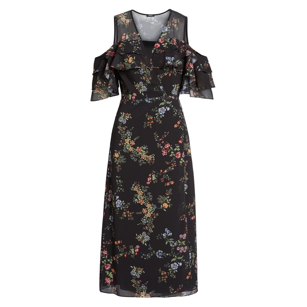 Cold shoulder floral wrap dress - Picture 8 of 8